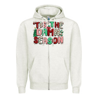 Oatmeal Heather 'tis the damn season Zipper Hoodie - MaliasSmallBusiness