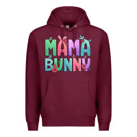 Burgundy easter floral mama bunny Premium Hoodie - Artiststas