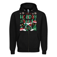 Black full of holiday Zipper Hoodie - MaliasSmallBusiness