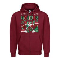 Burgundy full of holiday Zipper Hoodie - MaliasSmallBusiness