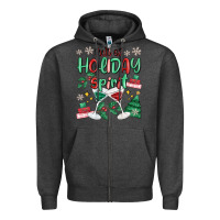 Charcoal Heather full of holiday Zipper Hoodie - MaliasSmallBusiness