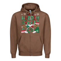 Chestnut full of holiday Zipper Hoodie - MaliasSmallBusiness
