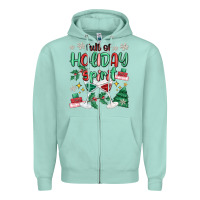 Seafoam full of holiday Zipper Hoodie - MaliasSmallBusiness