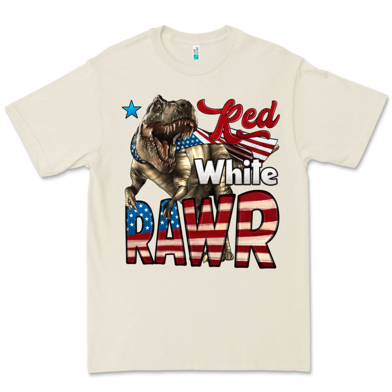 Red White Rawr Dinosaur T-rex Premium Tee by LillyAllenDesigns | Teevron