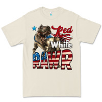 Bone Red White Rawr Dinosaur T-Rex Premium Tee - LillyAllenDesigns