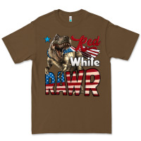 Cacao Red White Rawr Dinosaur T-Rex Premium Tee - LillyAllenDesigns
