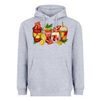 Heather Grey crawfish coffee cups Heavyweight Hoodie - Zillion Design Studio