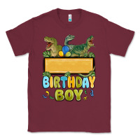 Burgundy customized dinosaur birthday boy Classic Tee - MaliasSmallBusiness