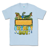 Dusty Blue customized dinosaur birthday boy Classic Tee - MaliasSmallBusiness