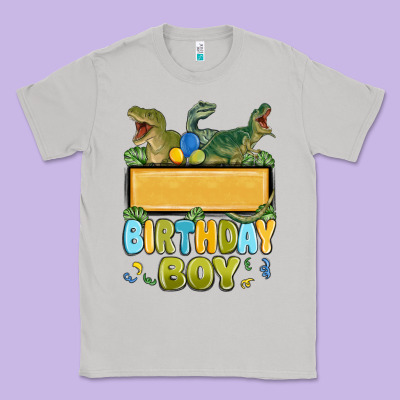 Classic Tee customized dinosaur birthday boy