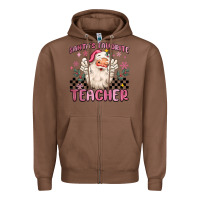 Chestnut santa's favorite teacher Zipper Hoodie - MaliasSmallBusiness