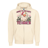 Sandshell santa's favorite teacher Zipper Hoodie - MaliasSmallBusiness