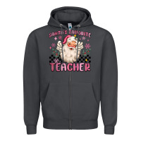 Smoke santa's favorite teacher Zipper Hoodie - MaliasSmallBusiness