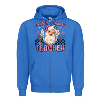 True Royal santa's favorite teacher Zipper Hoodie - MaliasSmallBusiness