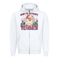 White santa's favorite teacher Zipper Hoodie - MaliasSmallBusiness
