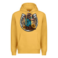 Mustard western horseshoe boots hat rope sunflower Premium Hoodie - AdoDesignShop