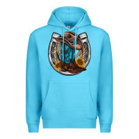 Ocean Blue western horseshoe boots hat rope sunflower Premium Hoodie - AdoDesignShop