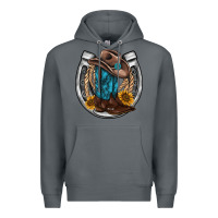Rock western horseshoe boots hat rope sunflower Premium Hoodie - AdoDesignShop