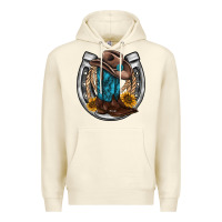 Sandshell western horseshoe boots hat rope sunflower Premium Hoodie - AdoDesignShop