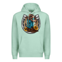 Seafoam western horseshoe boots hat rope sunflower Premium Hoodie - AdoDesignShop