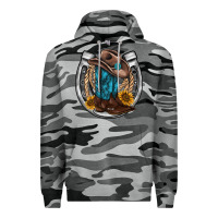 Slate Camo western horseshoe boots hat rope sunflower Premium Hoodie - AdoDesignShop