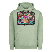 Pigment Oil Green happy easter bunny western background Urban Hoodie - Jasminsmagicworld