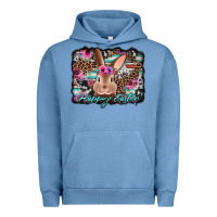 Pigment Pebble Blue happy easter bunny western background Urban Hoodie - Jasminsmagicworld