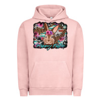 Pigment Salmon happy easter bunny western background Urban Hoodie - Jasminsmagicworld