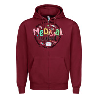 Burgundy medical assistant nurse Zipper Hoodie - MaliasSmallBusiness
