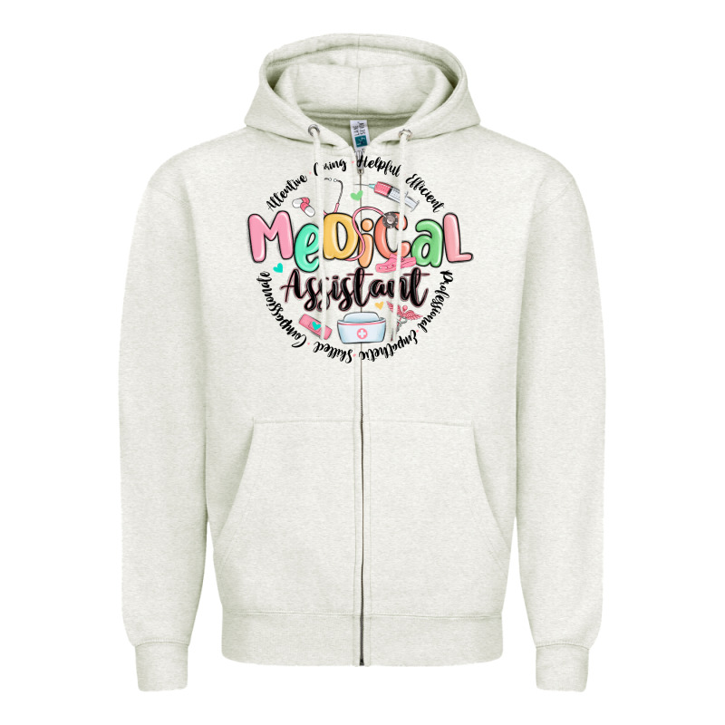 Medical Assistant Nurse Zipper Hoodie by MaliasSmallBusiness | Teevron
