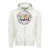 Oatmeal Heather medical assistant nurse Zipper Hoodie - MaliasSmallBusiness