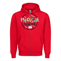 Red medical assistant nurse Zipper Hoodie - MaliasSmallBusiness