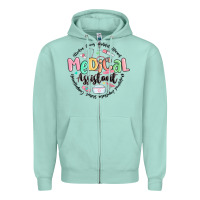 Seafoam medical assistant nurse Zipper Hoodie - MaliasSmallBusiness