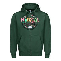 Sports Green medical assistant nurse Zipper Hoodie - MaliasSmallBusiness