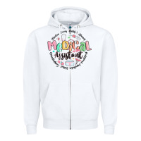 White medical assistant nurse Zipper Hoodie - MaliasSmallBusiness