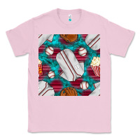 Bubblegum Pink baseball  uniform with turquoise gemstone seamless pattern Classic Tee - BundleAndBundleShop