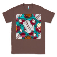 Chestnut baseball  uniform with turquoise gemstone seamless pattern Classic Tee - BundleAndBundleShop