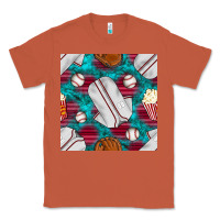 Copper baseball  uniform with turquoise gemstone seamless pattern Classic Tee - BundleAndBundleShop
