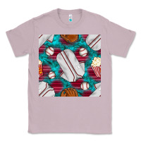Lilac baseball  uniform with turquoise gemstone seamless pattern Classic Tee - BundleAndBundleShop