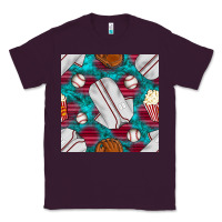 Plum baseball  uniform with turquoise gemstone seamless pattern Classic Tee - BundleAndBundleShop