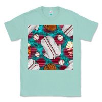 Seafoam baseball  uniform with turquoise gemstone seamless pattern Classic Tee - BundleAndBundleShop