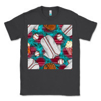 Smoke baseball  uniform with turquoise gemstone seamless pattern Classic Tee - BundleAndBundleShop
