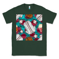 Sports Green baseball  uniform with turquoise gemstone seamless pattern Classic Tee - BundleAndBundleShop