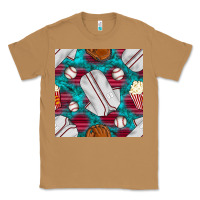 Toasted Coconut baseball  uniform with turquoise gemstone seamless pattern Classic Tee - BundleAndBundleShop