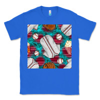 True Royal baseball  uniform with turquoise gemstone seamless pattern Classic Tee - BundleAndBundleShop
