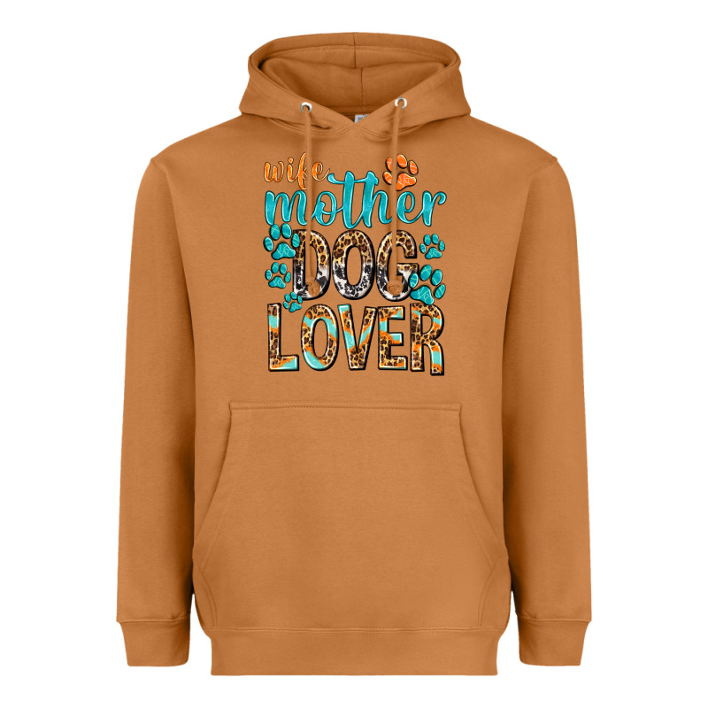 Wife Mother Dog Lover With Paws Heavyweight Hoodie by texasbilliewilder | Teevron