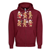 Burgundy nurse gingerbread Zipper Hoodie - MaliasSmallBusiness
