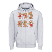 Heather Grey nurse gingerbread Zipper Hoodie - MaliasSmallBusiness