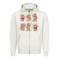 Oatmeal Heather nurse gingerbread Zipper Hoodie - MaliasSmallBusiness