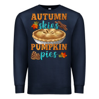 Navy autumn skies pumpkin pies Premium Sweatshirt - HRA Design Shop
